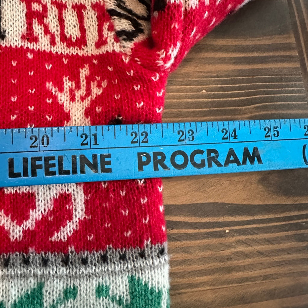 Women's G&J Red Green Rudolph Run Christmas Crew Neck Ugly Holiday Sweater L - Picture 6 of 7